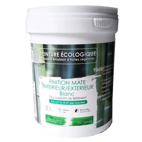 PEINTURE BLANCHE VELOURS INTERIEUR - NATURA ECOCERT